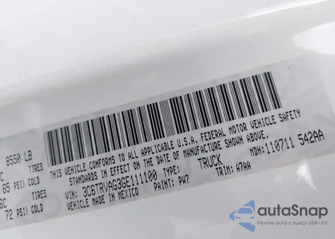 2016 Ram Promaster 1500 Low Roof from USA, damaged, VIN 3C6TRVAG3GE111100